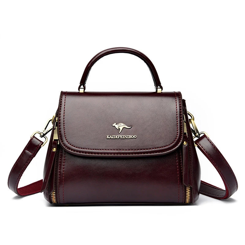 Texturierte Retro Schultertasche