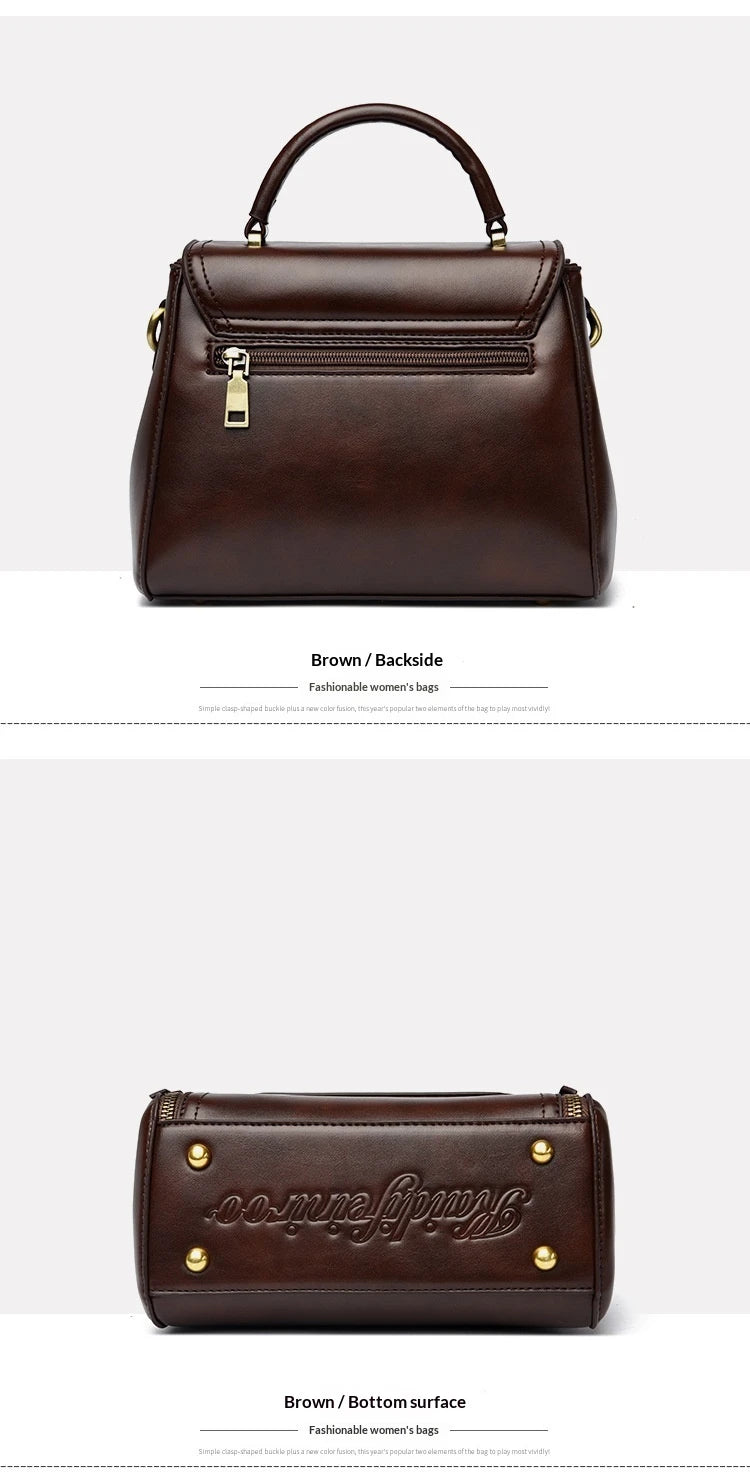 Texturierte Retro Schultertasche