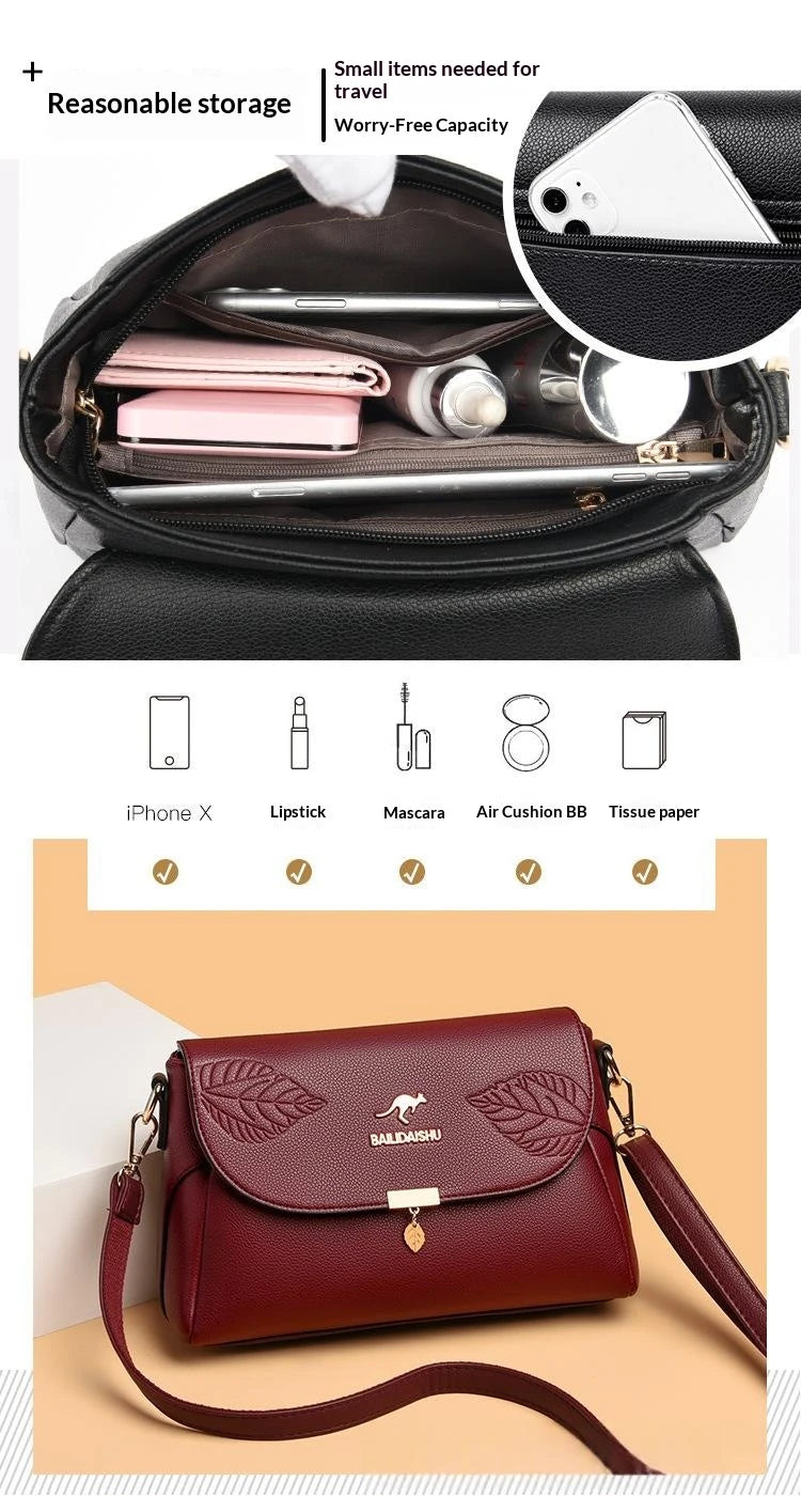 Eleganter Leder Rucksack