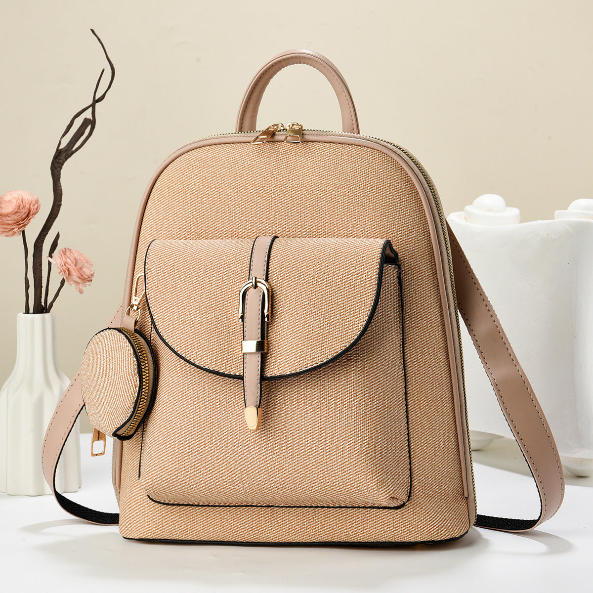 Kunstleder-Rucksack 2-in-1