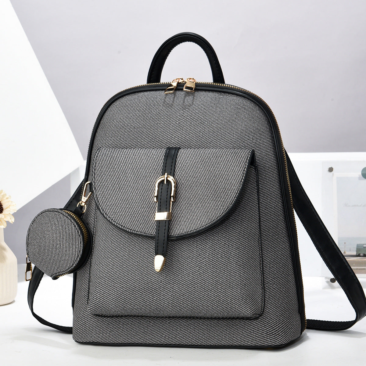 Kunstleder-Rucksack 2-in-1