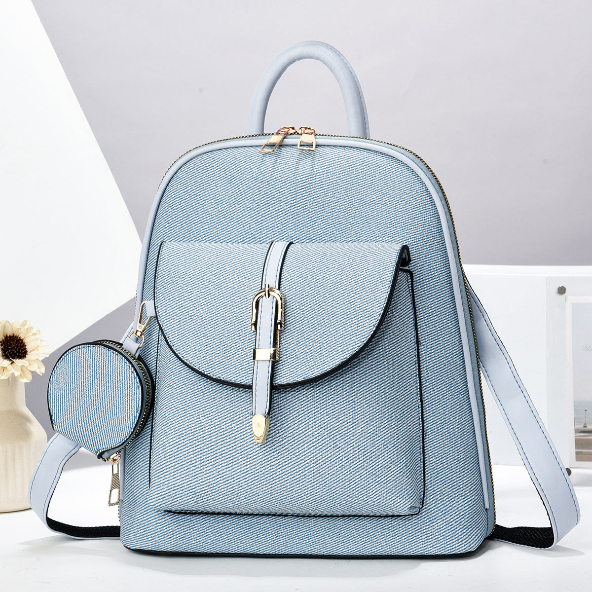 Kunstleder-Rucksack 2-in-1