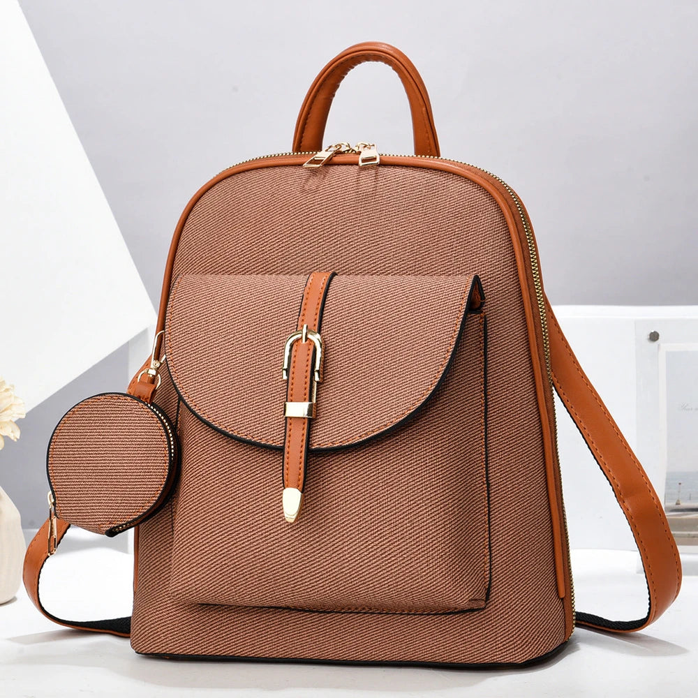 Multifunktionaler Damen PU Rucksack Crossbody