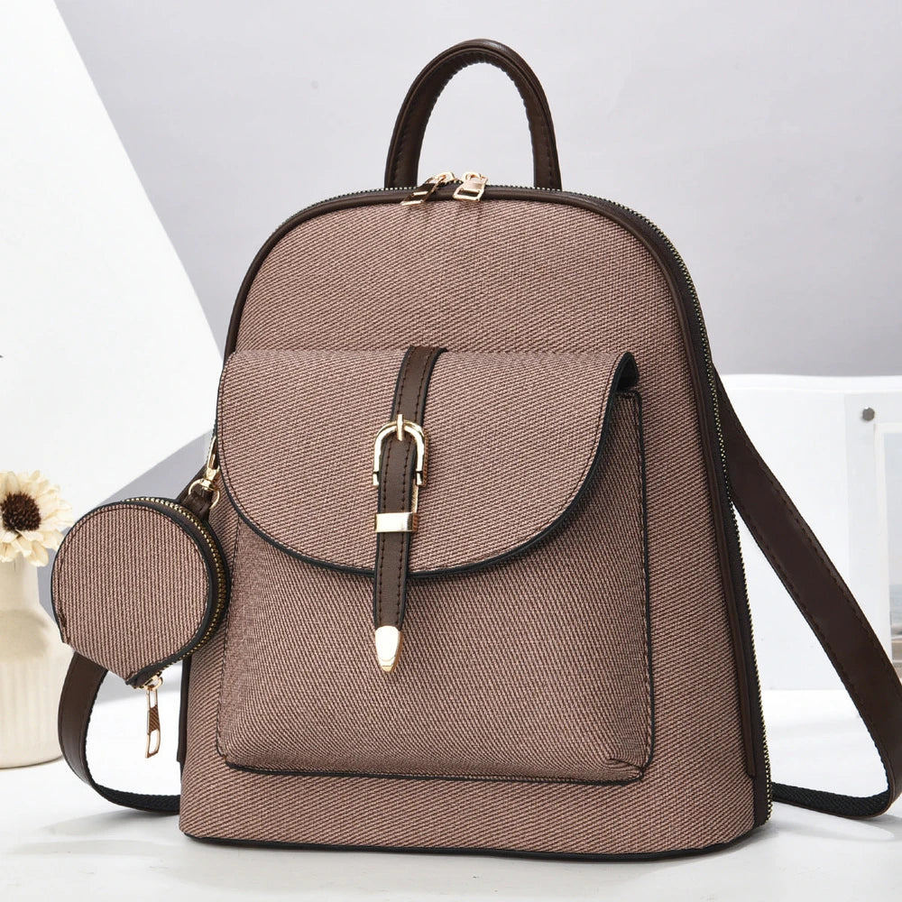 Multifunktionaler Damen PU Rucksack Crossbody