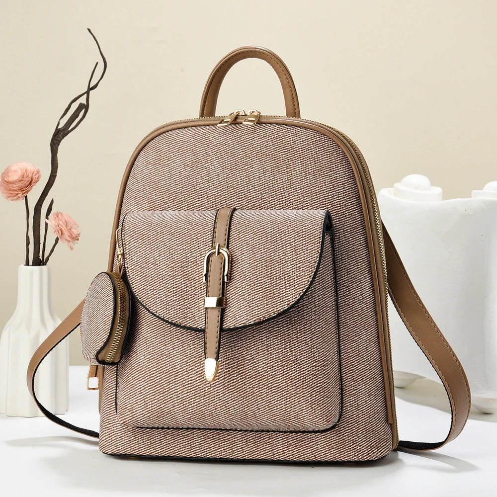 Multifunktionaler Damen PU Rucksack Crossbody