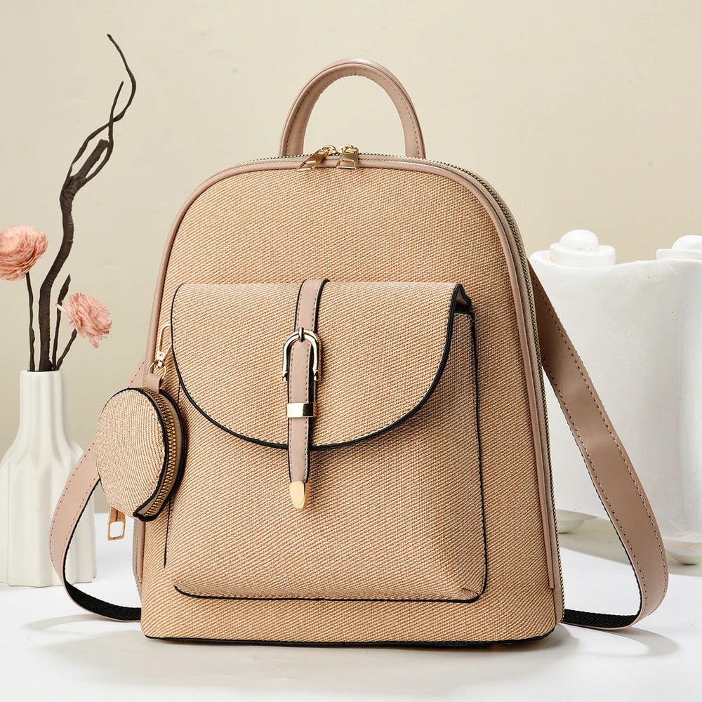 Multifunktionaler Damen PU Rucksack Crossbody