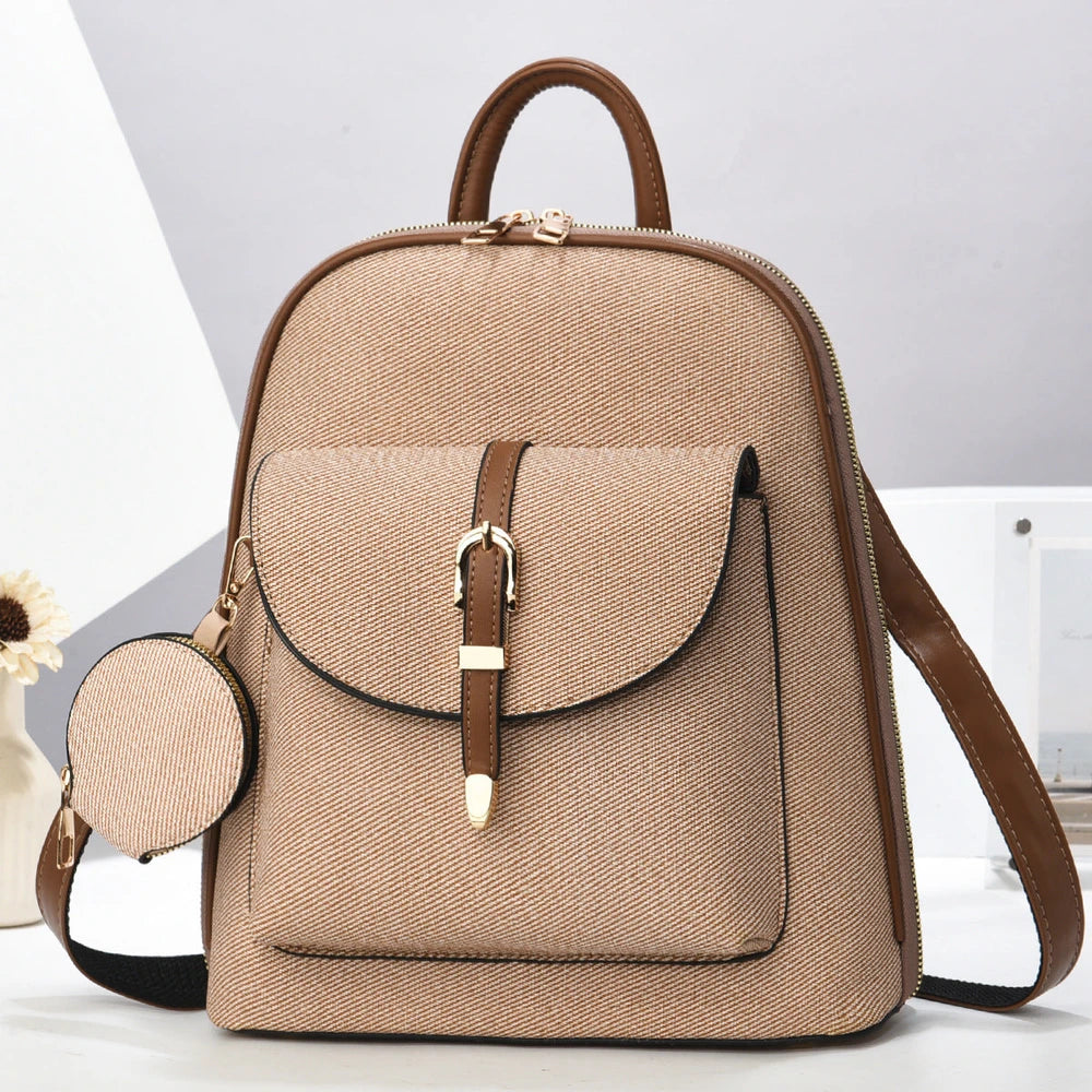 Multifunktionaler Damen PU Rucksack Crossbody
