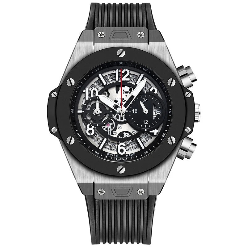 Herren Sportuhr — Silikon, Chronograph-Optik, Wasserdicht