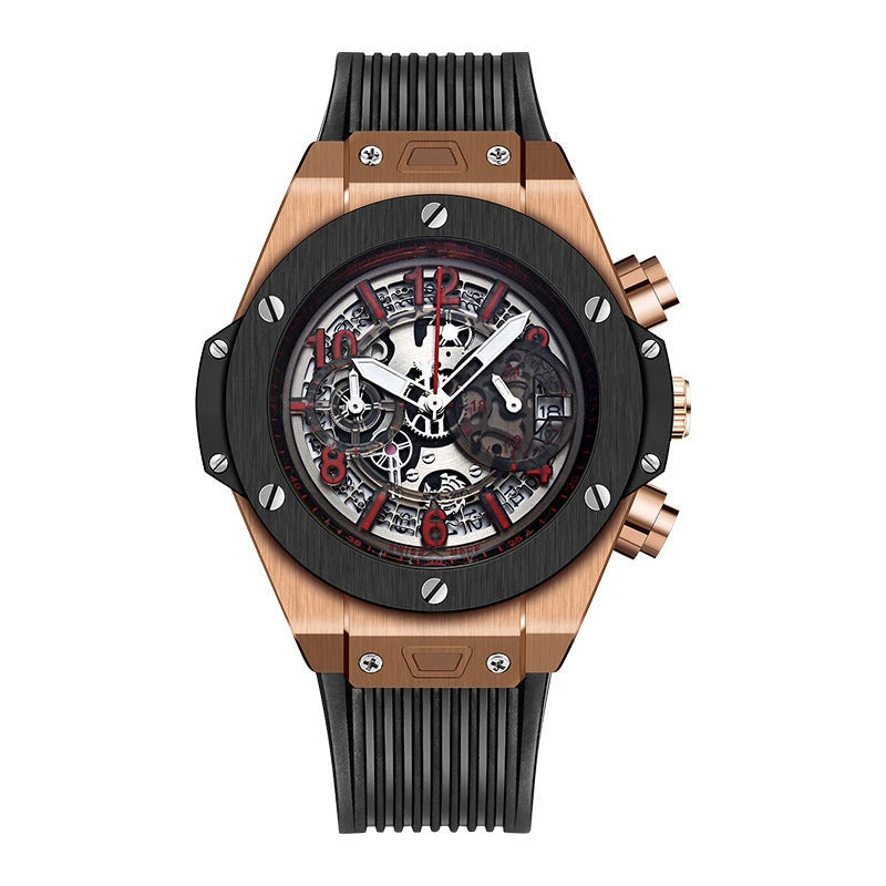 Herren Sportuhr — Silikon, Chronograph-Optik, Wasserdicht