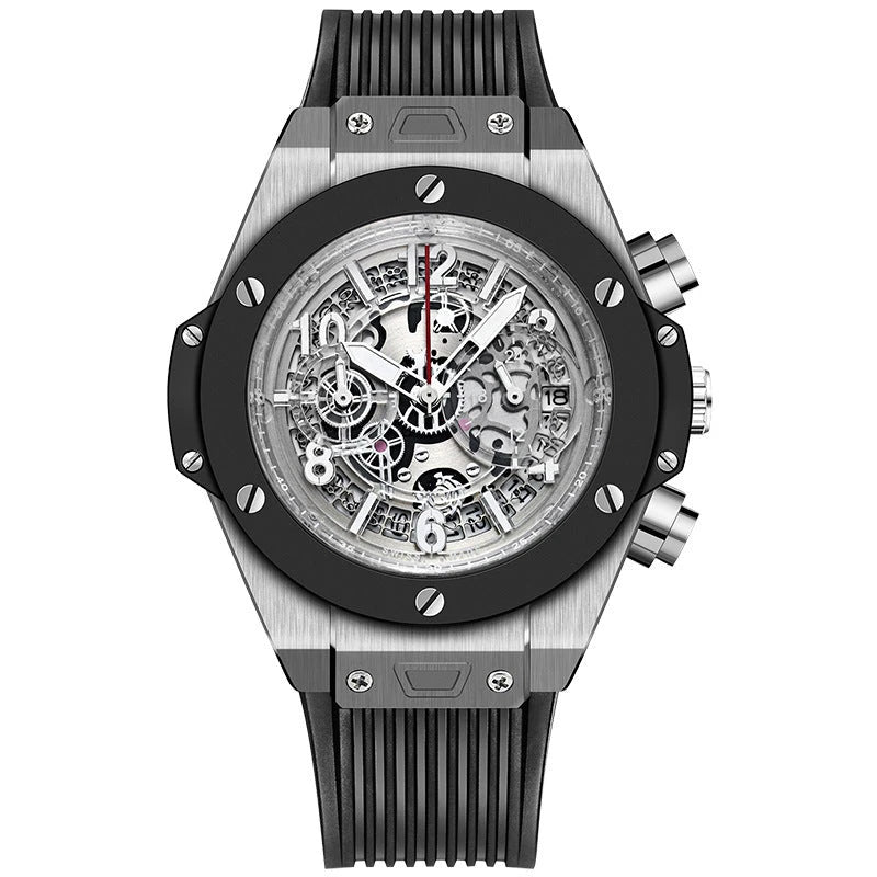 Herren Sportuhr — Silikon, Chronograph-Optik, Wasserdicht