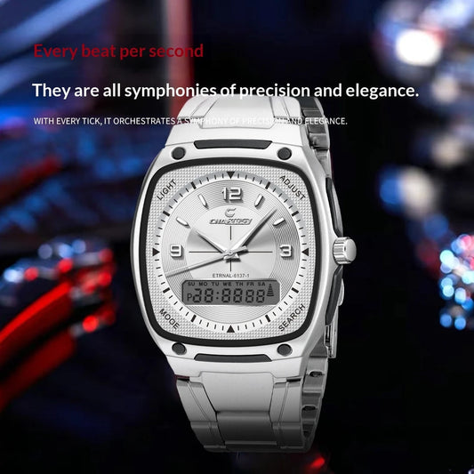 Herren Quarzuhr — Edelstahl-Armband, Business-Style