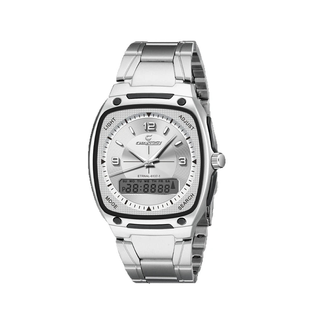 Herren Quarzuhr — Edelstahl-Armband, Business-Style