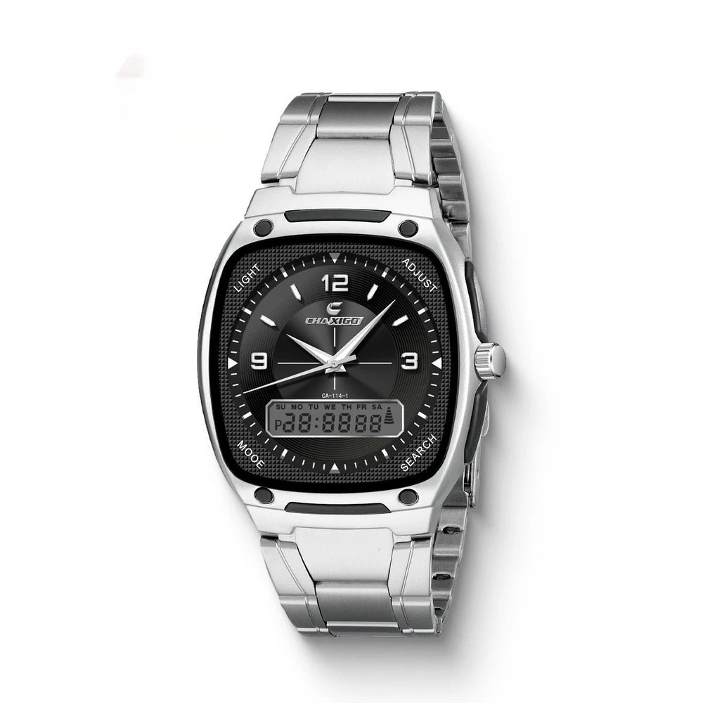 Herren Quarzuhr — Edelstahl-Armband, Business-Style