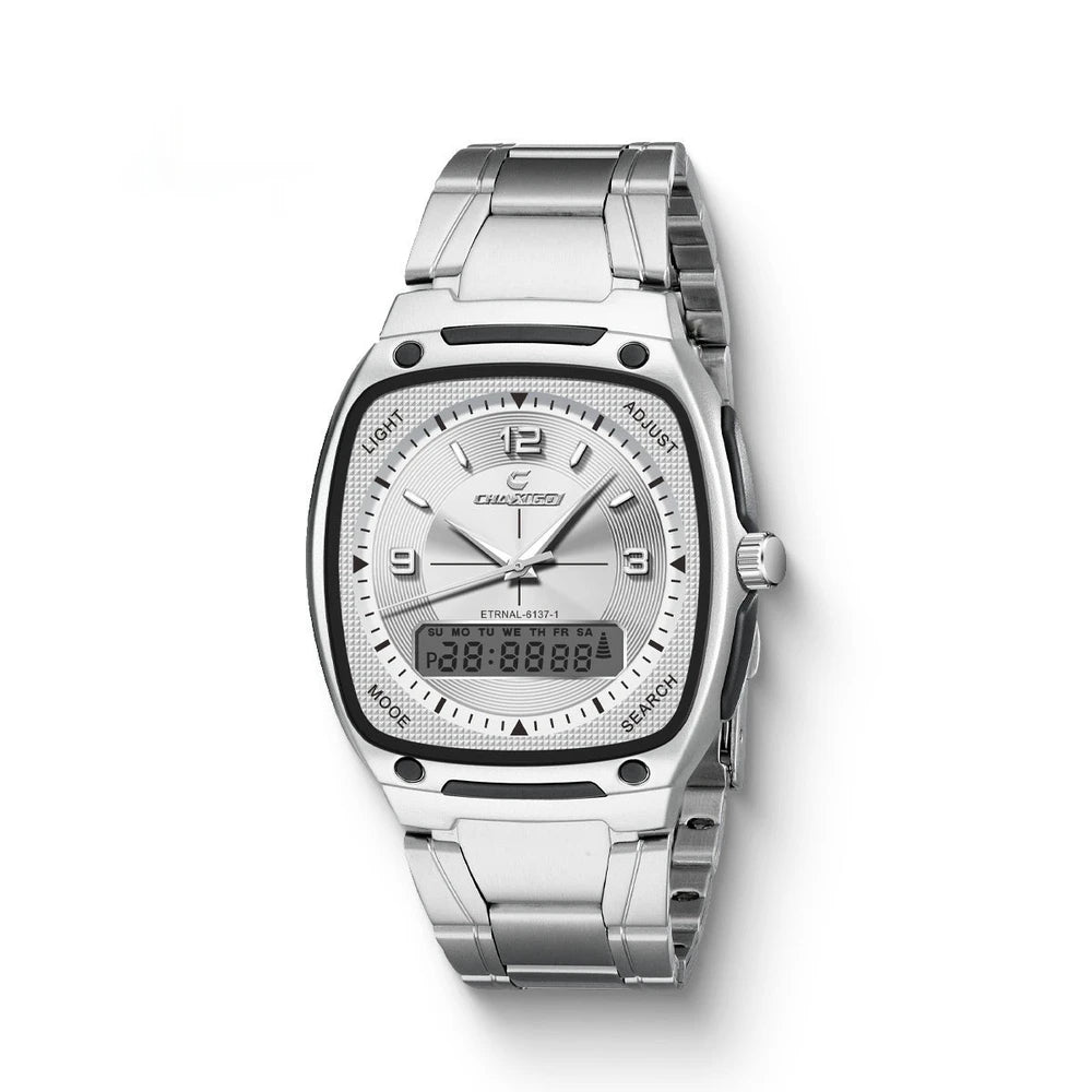 Herren Quarzuhr — Edelstahl-Armband, Business-Style