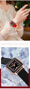 Damen Quarzuhr — Quadratisch, Schlichtes Design