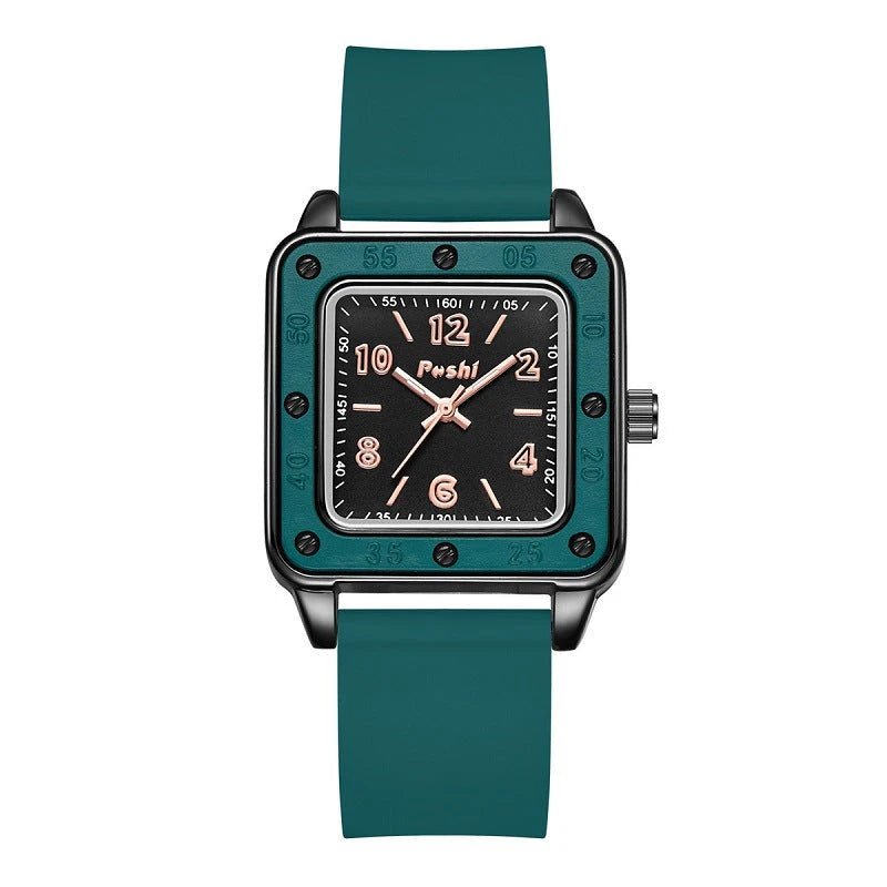 Damen Quarzuhr — Quadratisch, Schlichtes Design