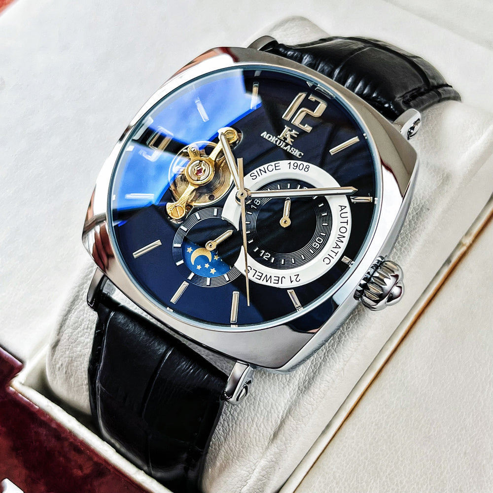 Herren Automatikuhr — Eckiges Gehäuse, Casual Style