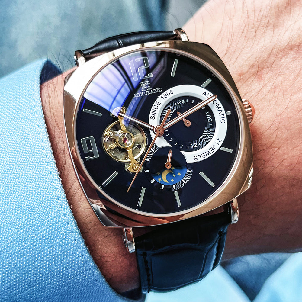 Herren Automatikuhr — Eckiges Gehäuse, Casual Style