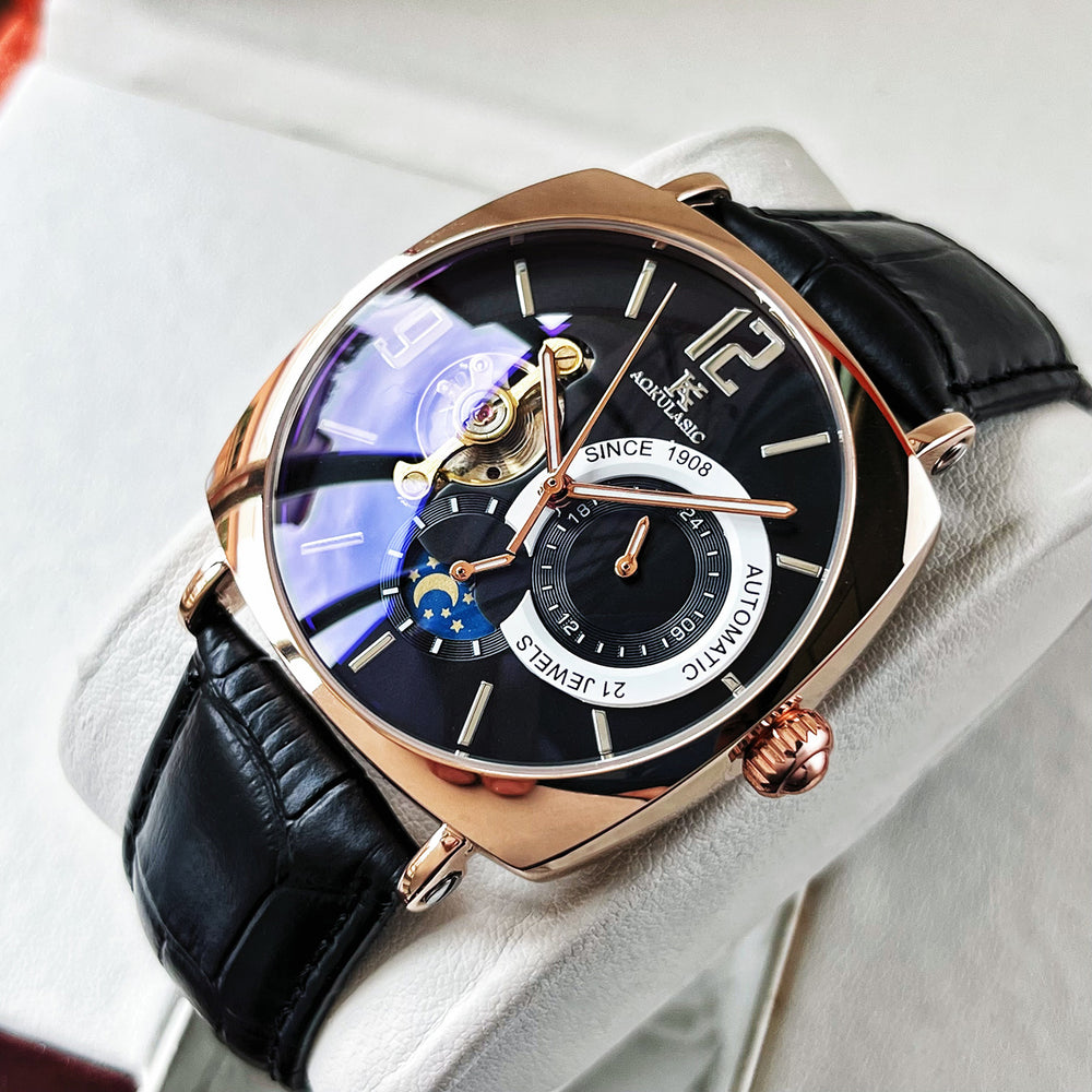 Herren Automatikuhr — Eckiges Gehäuse, Casual Style