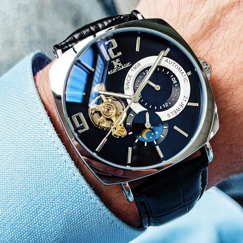 Herren Automatikuhr — Eckiges Gehäuse, Casual Style