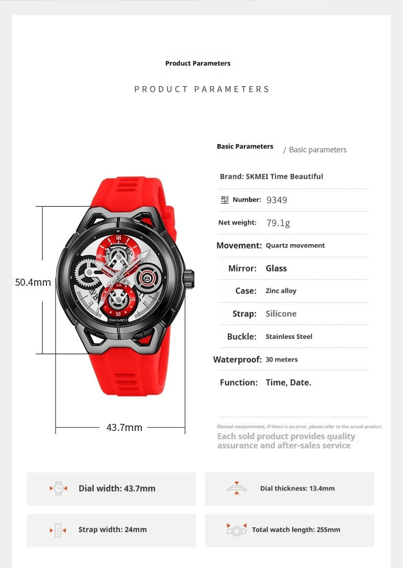 Herren Fashion-Uhr — Silikonarmband, Sportlich