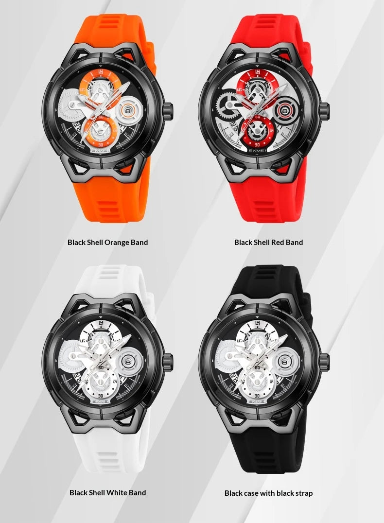 Herren Fashion-Uhr — Silikonarmband, Sportlich