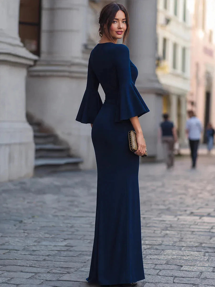 Elegantes Abendkleid — Meerjungfrau-Silhouette, Bodenlang