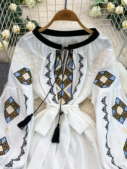 Boho Maxikleid mit Stickerei