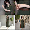 Elegantes Midikleid — Farbblock-Design, Grün